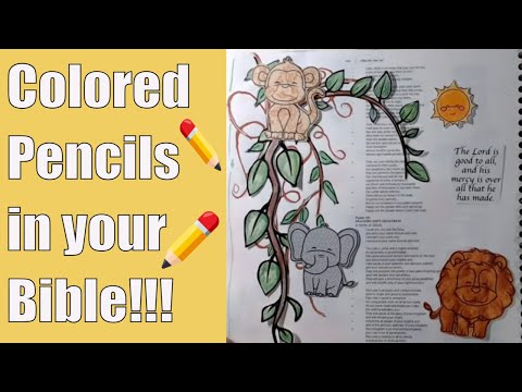 Patterned Paper and Colored Pencil Techniques - Bible Journaling Psalm 145:9 With Justine