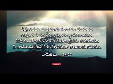 Stable Paths || స్థిర మార్గములు || Proverbs 4:26-27