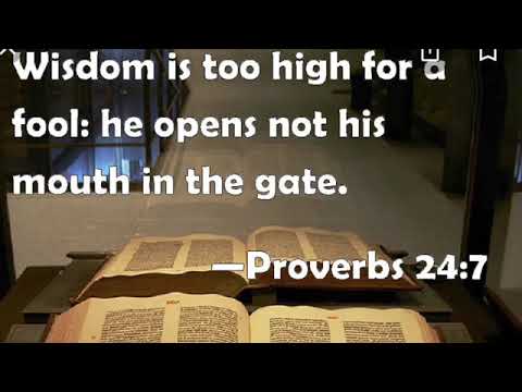 Wisdom is To High For A FOOL Proverbs 24:7