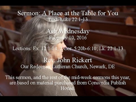 Luke 22:8 A Place at the Table for You