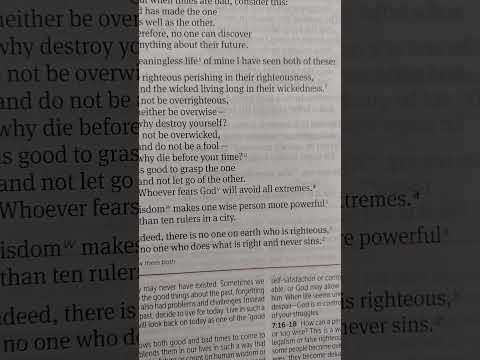 #Wisdom Ecclesiastes 7:16-20