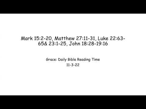 11-3-22 Mark 15:2-20, Matthew 27:11-31, Luke 22:63-65 & 23:1-25, John 18:28-19:16