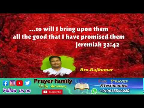 Prayer family daily devotion in English, Jeremiah 32:42