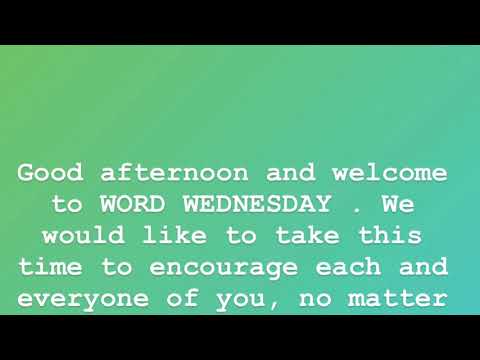 Word Wednesday, "The Person of John the Baptist", Matthew 3:1-4.