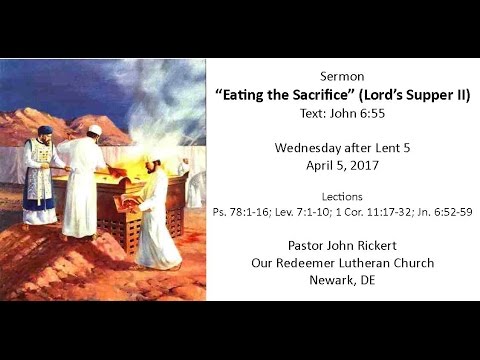 John 6:55 Eating the Sacrifice