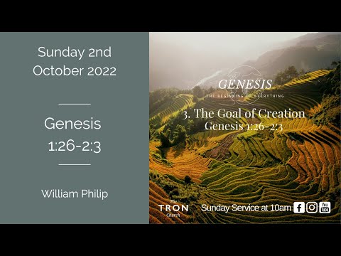 Sunday Morning Service: 2nd October 2022 // Genesis 1:26-2:3