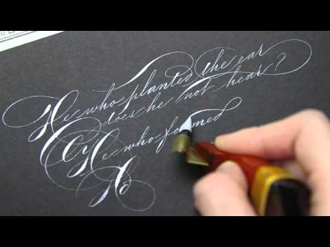 Writing Psalm 94:9-10 in Ornamental Penmanship Calligraphy by Master Penman Connie Chen