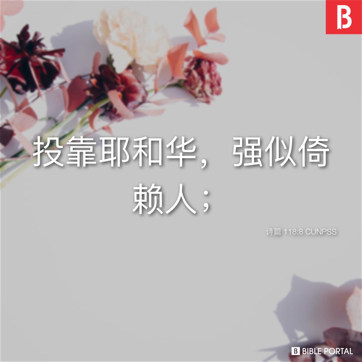 Bible verse of the day - 2025年11月17日 - 诗篇 118:8